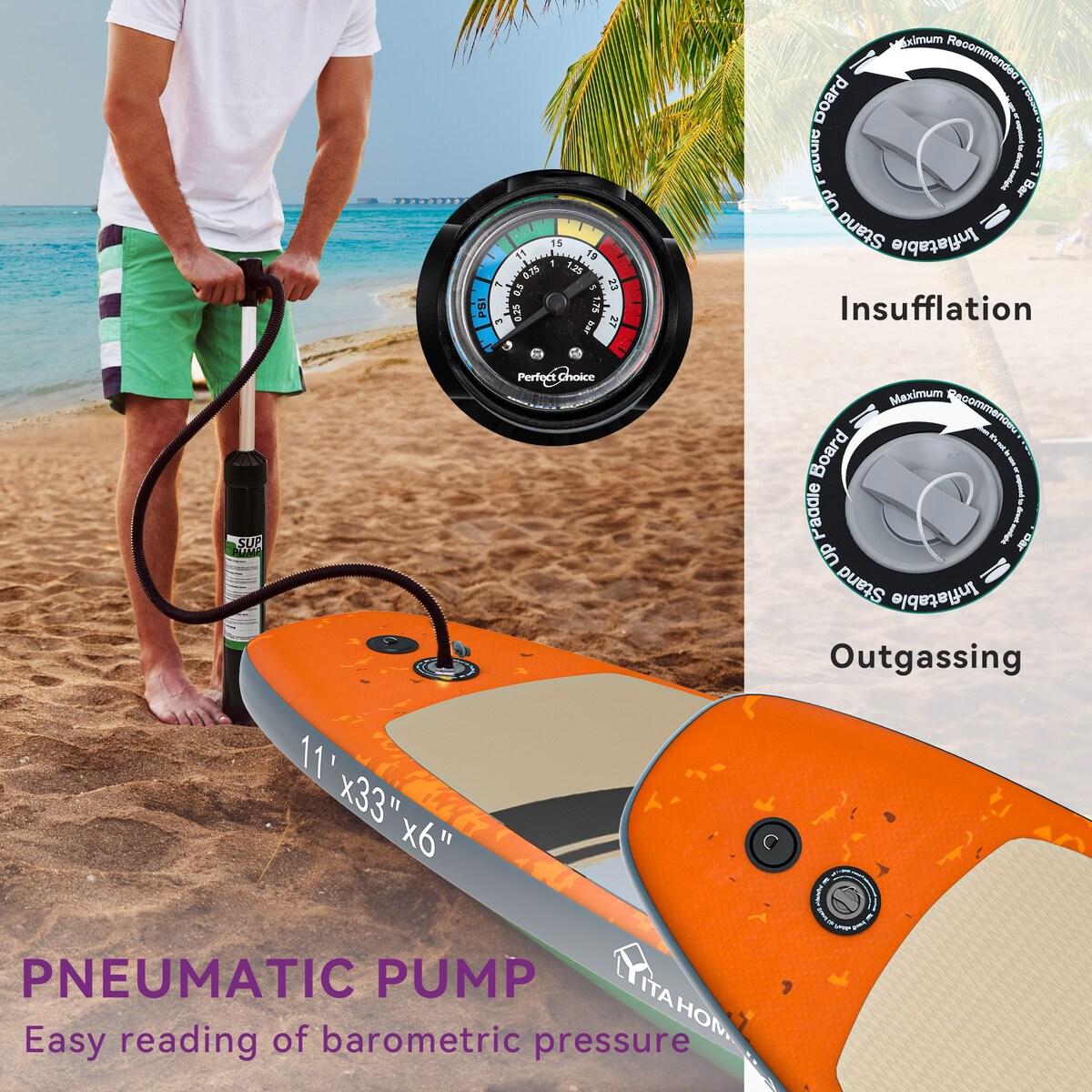 Moasis 11'x 6'' Inflatable SUP Board