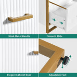 Moasis 2 Drawer File Cabinet with Gold Frame Filing Cabinet for Letter Size Printer Stand