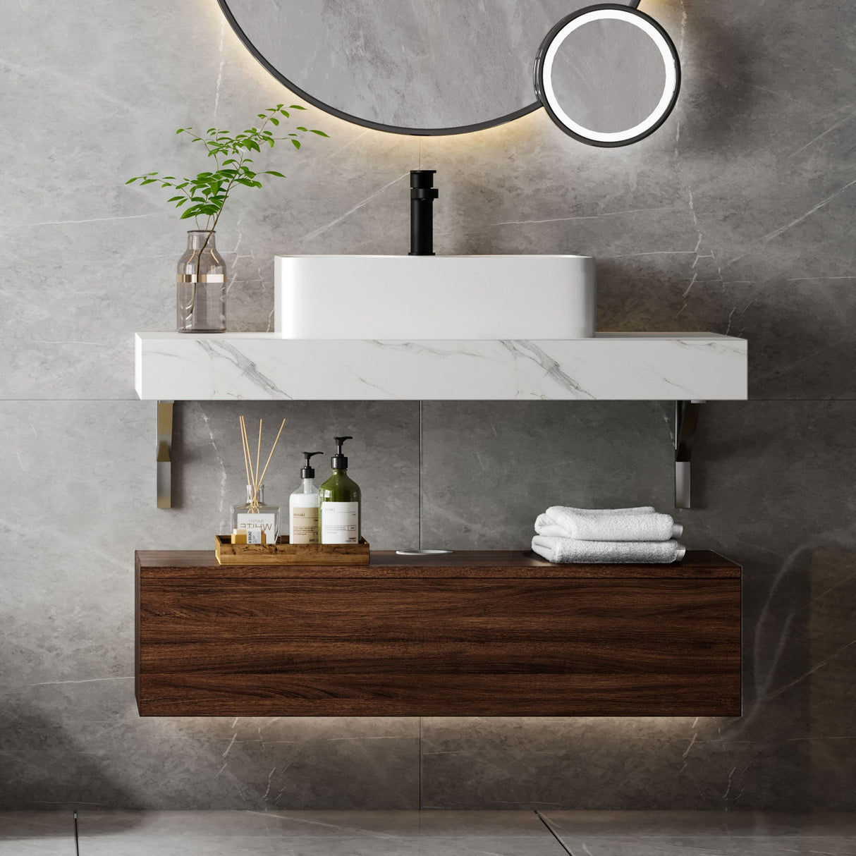 Moasis 39.4" Wall Mounted Single Bathroom Vanity Cabinet
