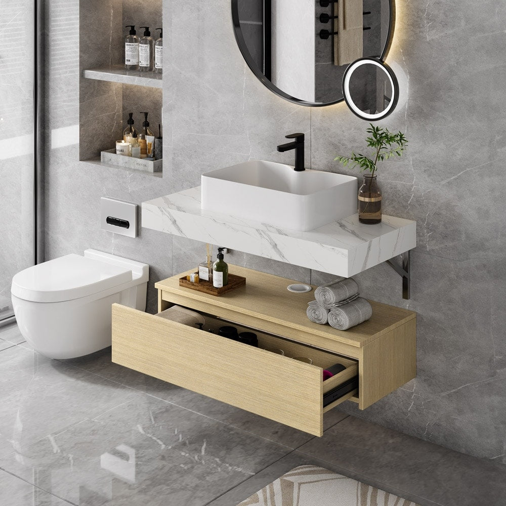 Moasis 39.4" Wall Mounted Single Bathroom Vanity Cabinet