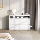 Moasis 4 Drawer Dresser with Power Strip and USB Port