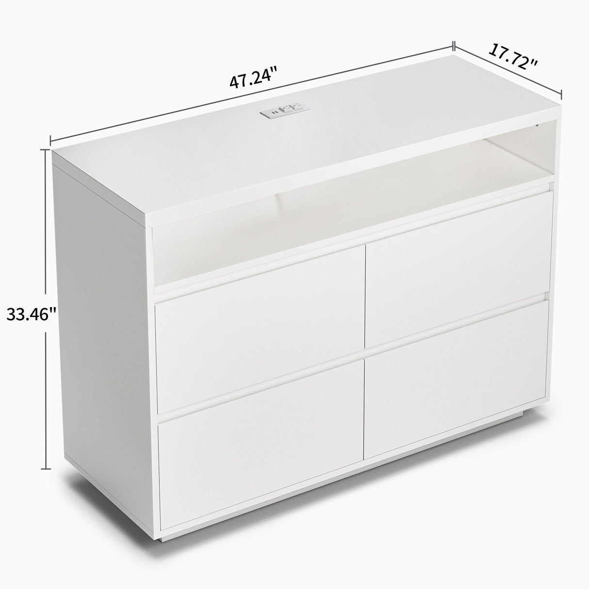 Moasis 4 Drawer Dresser with Power Strip and USB Port