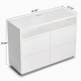 Moasis 4 Drawer Dresser with Power Strip and USB Port
