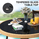 Moasis 4 Person Outdoor Dining Set Wicker Patio Bistro Set - 5 Pcs