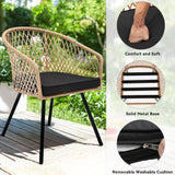 Moasis 4 Person Outdoor Dining Set Wicker Patio Bistro Set - 5 Pcs