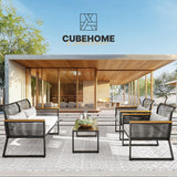 Moasis 4-Piece Patio Furniture Wicker Outdoor Bistro Set Rattan Conversation Loveseat - 27.9"L x 23.2"W x 30.7"H