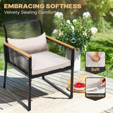 Moasis 4-Piece Patio Furniture Wicker Outdoor Bistro Set Rattan Conversation Loveseat - 27.9"L x 23.2"W x 30.7"H
