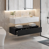 Moasis 48" Floating Wall Mounted Bathroom Vanity with Sintered Stone Countertop and 3 Drawers