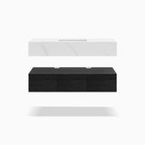 Moasis 48" Floating Wall Mounted Bathroom Vanity with Sintered Stone Countertop and 3 Drawers