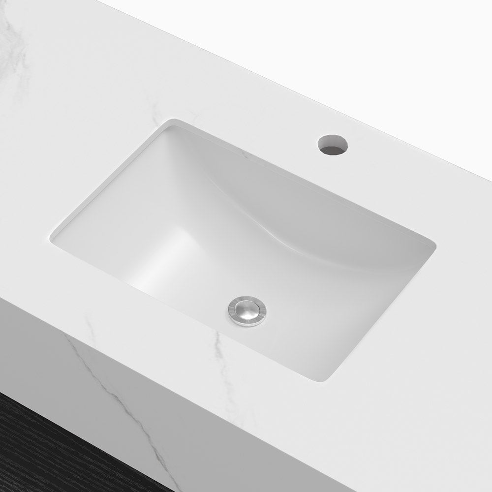 Moasis 48" Floating Wall Mounted Bathroom Vanity with Sintered Stone Countertop and 3 Drawers