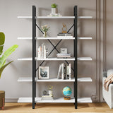 Moasis 5-Tier Bookshelf, Vintage Industrial Style Bookcase Display Shelves for Living Room