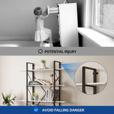Moasis 5-Tier Bookshelf, Vintage Industrial Style Bookcase Display Shelves for Living Room