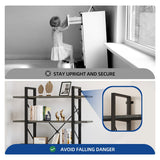 Moasis 5-Tier Bookshelf, Vintage Industrial Style Bookcase Display Shelves for Living Room