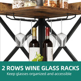 Moasis 5-Tiers Corner Bar Cabinet with Glass & Wine Holder Liquor Cabinet Storage