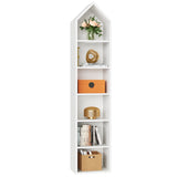 Moasis 73" Tall Narrow Bookcase 5-Tier Bookshelf Home Office