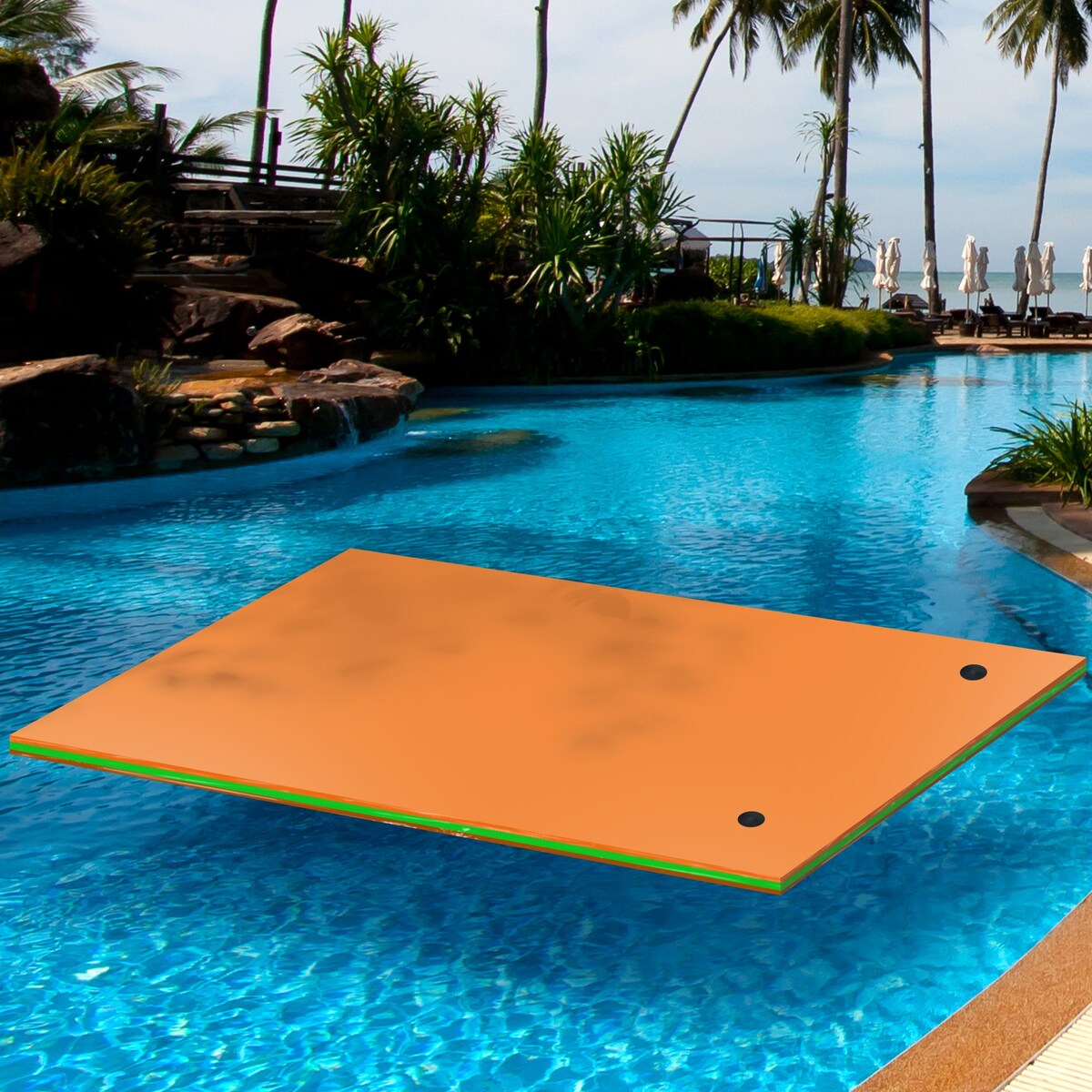 Moasis 9' X 6' Lily Pad Floating Mat Water Mat Inflatable Rafts Lily Pad Pools Beach XPE Floating Island - 12'x6'