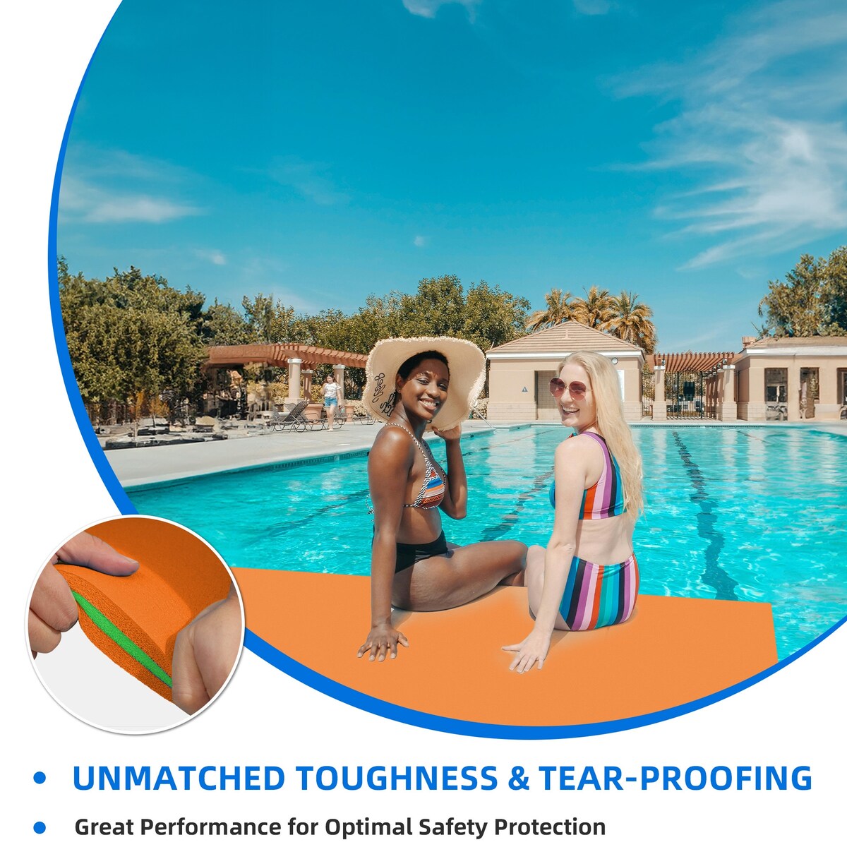 Moasis 9' X 6' Lily Pad Floating Mat Water Mat Inflatable Rafts Lily Pad Pools Beach XPE Floating Island - 12'x6'