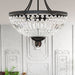 Moasis Crystal Ceiling Light Fixture Stunning 5-Light Flush Mount Chandelier with Metal Frame - 19.6"L x 19.6"W x 18.5"H
