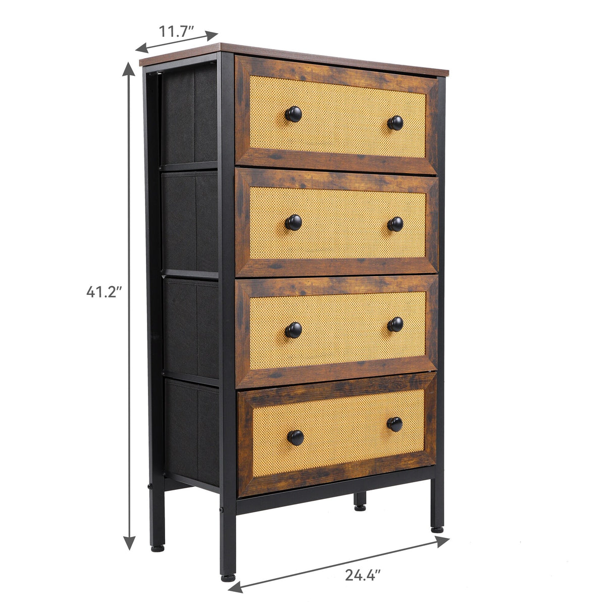 Moasis Rattan Dresser Closet Storage Tower Organizer Unit for Bedroom