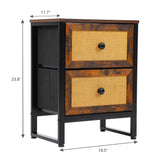 Moasis Rattan Dresser Closet Storage Tower Organizer Unit for Bedroom