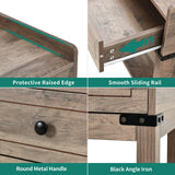 Moasis Farmhouse End Table with Charging Station, USB Ports and Outlets