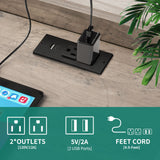Moasis Farmhouse End Table with Charging Station, USB Ports and Outlets