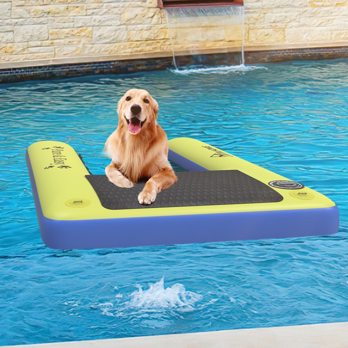 Moasis Floating Dog Boats Inflatable Water Pool Ramp 59" x 37,4" Boats Docks Beach - 59" x 37,4" x 5,9"