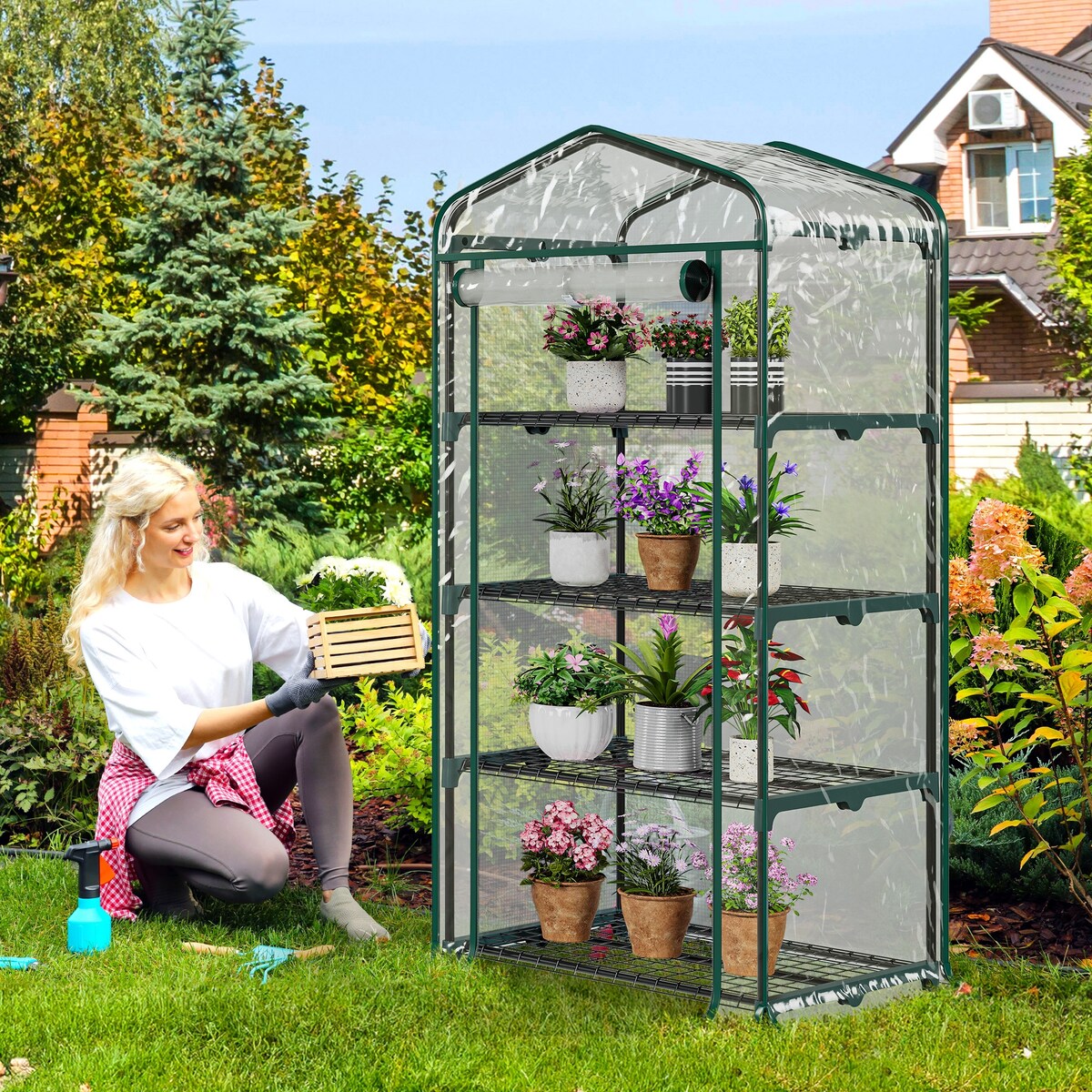 Moasis Growing Rack, Mini Greenhouse with Lights