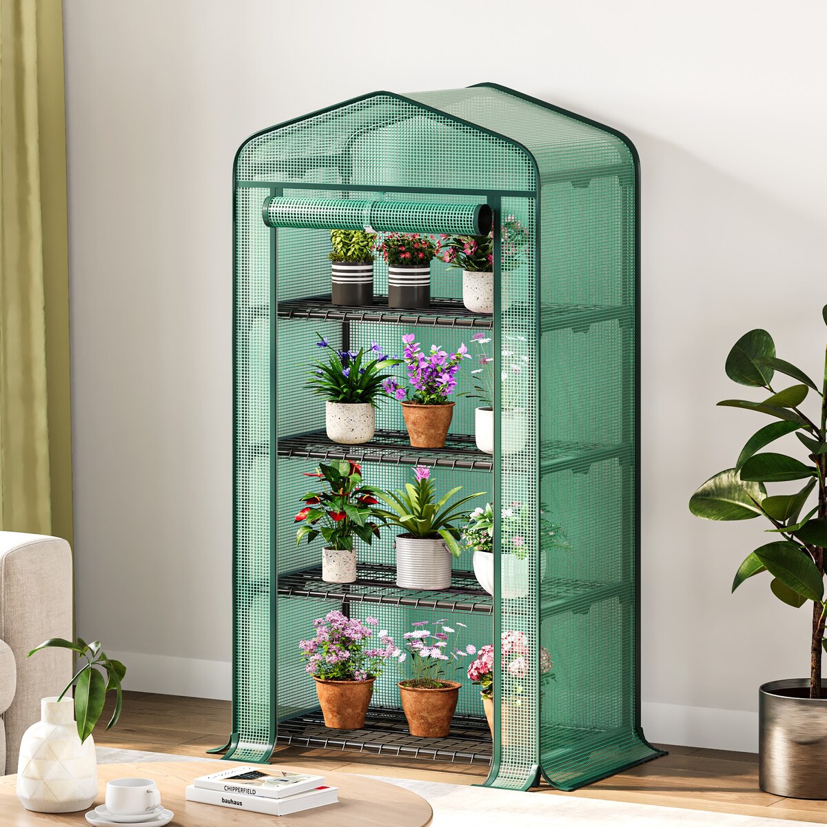 Moasis Growing Rack, Mini Greenhouse with Lights