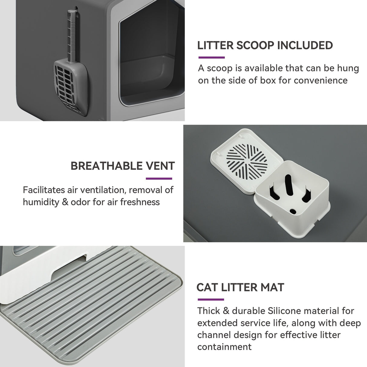 Moasis House-Like Cat Litter Box with Pads