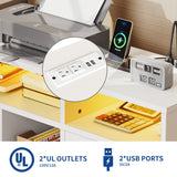 Moasis LED File Cabinet for Home Office Lateral Filing Cabinets with 2 Drawers