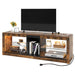 Moasis LED RGB TV Stand w/ Power Outlets for TVs up to 55/60" Entertainment Center with Glass Shelves