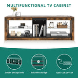 Moasis LED RGB TV Stand w/ Power Outlets for TVs up to 55/60" Entertainment Center with Glass Shelves