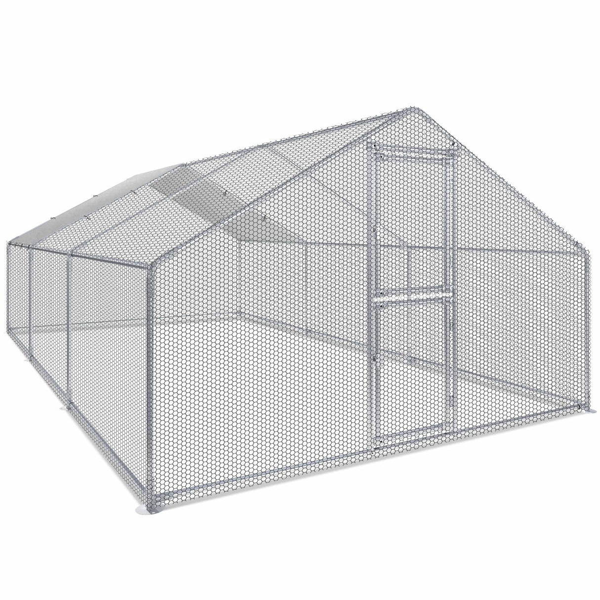 Moasis Large Metal Chicken Coop Cage with Cover Poultry Fence Outdoor,Poultry Cage for Rabbits Goose Ducks