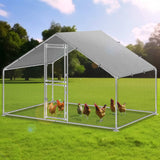 Moasis Large Metal Chicken Coop Cage with Cover Poultry Fence Outdoor,Poultry Cage for Rabbits Goose Ducks