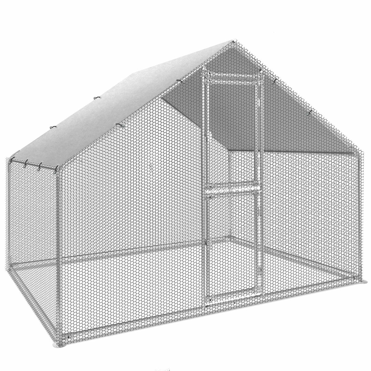 Moasis Large Metal Chicken Coop Cage with Cover Poultry Fence Outdoor,Poultry Cage for Rabbits Goose Ducks