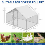 Moasis Large Metal Chicken Coop Cage with Cover Poultry Fence Outdoor,Poultry Cage for Rabbits Goose Ducks