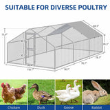 Moasis Large Metal Chicken Coop Cage with Cover Poultry Fence Outdoor,Poultry Cage for Rabbits Goose Ducks