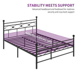 Moasis Modern Black Metal Platform Bed Frame, No Box Spring Needed Full/Queen Size
