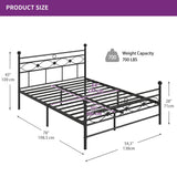 Moasis Modern Black Metal Platform Bed Frame, No Box Spring Needed Full/Queen Size