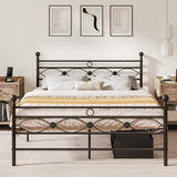 Moasis Modern Black Metal Platform Bed Frame, No Box Spring Needed Full/Queen Size