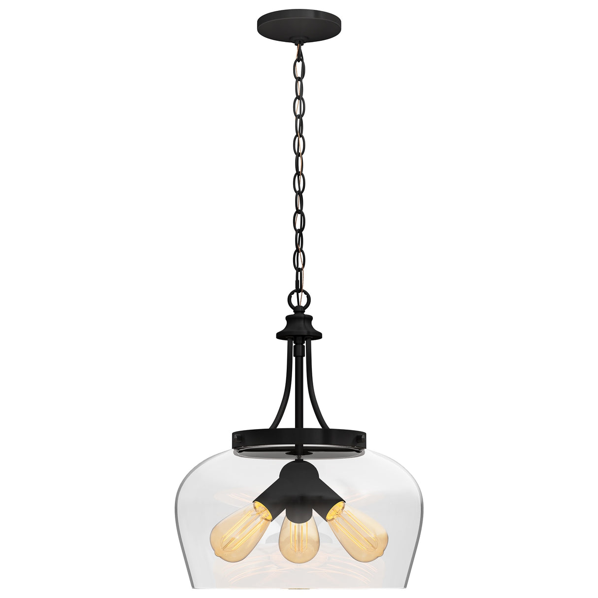 Moasis Modern Industrial 3 Light Pendant lamp - 15"