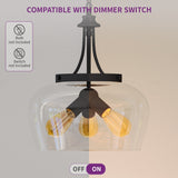 Moasis Modern Industrial 3 Light Pendant lamp - 15"