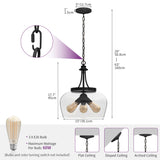 Moasis Modern Industrial 3 Light Pendant lamp - 15"