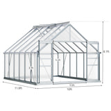 Moasis Polycarbonate Walk-in Hobby Garden Greenhouse with Aluminum Frame