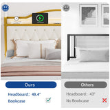 Moasis Queen Platform Bed with Upholstered Headboard