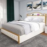 Moasis Queen Platform Bed with Upholstered Headboard