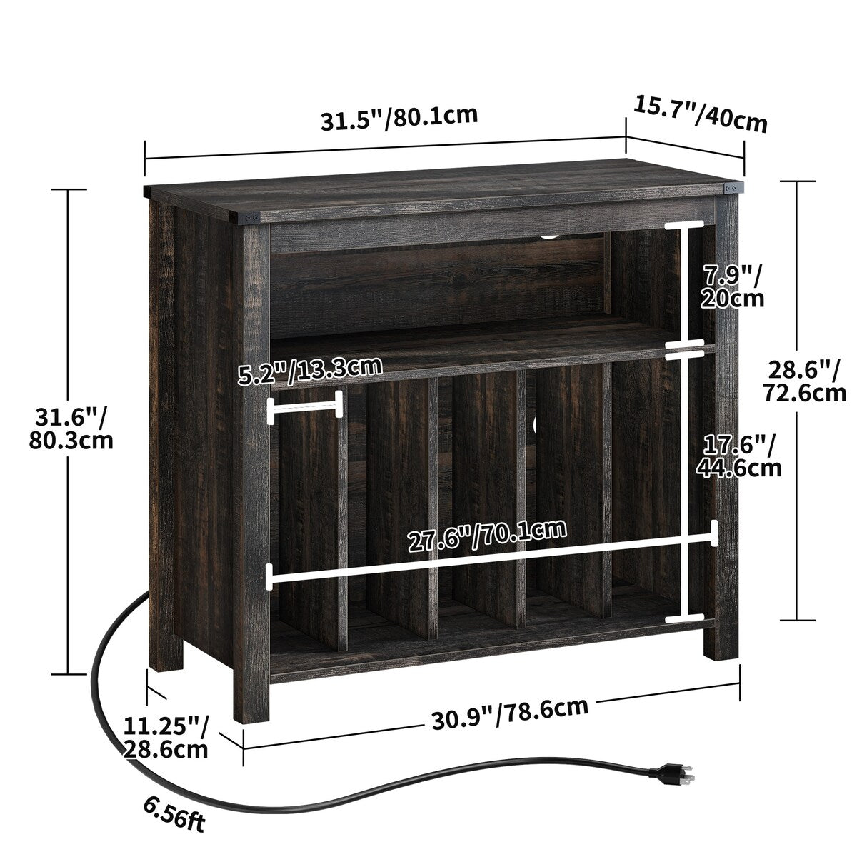 Moasis Record Player Stand, Vinyl Record Storage with Power Outlets and LED Lights, Holds Up to 130 Albums