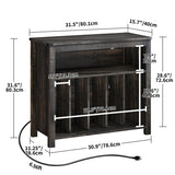 Moasis Record Player Stand, Vinyl Record Storage with Power Outlets and LED Lights, Holds Up to 130 Albums