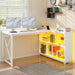 Moasis Reversible L Shaped Computer Corner Desk with Storage Shelves Built-in Power Outlets & LED Lights